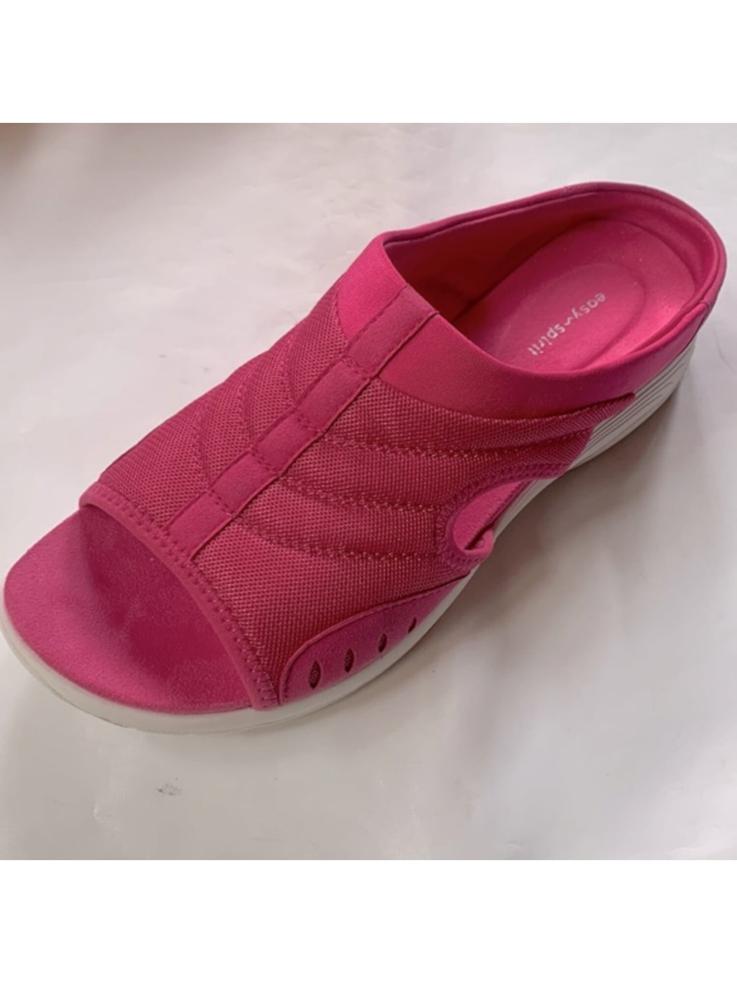 EASY SPIRIT Womens Pink Side Cutouts Breathable Traciee Round Toe Slip