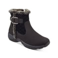 thumbnail image 1 of EASY STREET Womens Black Removable Cushioned Insole Arch Support Buckle Accen Water Resistant Slip Resistant Ember Round Toe Zip-Up Leather Booties 10 M, 1 of 4