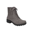 thumbnail image 1 of EASY STREET Womens Gray Lace Up Cushioned Lug Sole Quilted Elsie Round Toe Wedge Zip-Up Combat Boots 6.5 M, 1 of 4
