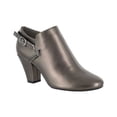 thumbnail image 1 of EASY STREET Womens Silver Cushioned Buckle Accent Freda Round Toe Block Heel Zip-Up Dress Shootie 8 W, 1 of 7