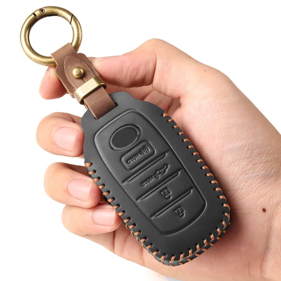 EASYANT Genuine Leather Car Key Fob Cover for Toyota Tundra Sienna Sequoia 2021-2026 Smart Key Protector Shell Case