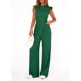 thumbnail image 1 of EASYBRA Women Casual Two Piece Outfit Ruffle Sleeve Top and Pleated Wide Leg Pants Summer Fashion Set, 1 of 8
