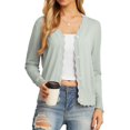 thumbnail image 1 of EASYBRA Women V Neck Button Down Cardigan Long Sleeve Ribbed Knit Slim Fit Sweater, 1 of 6