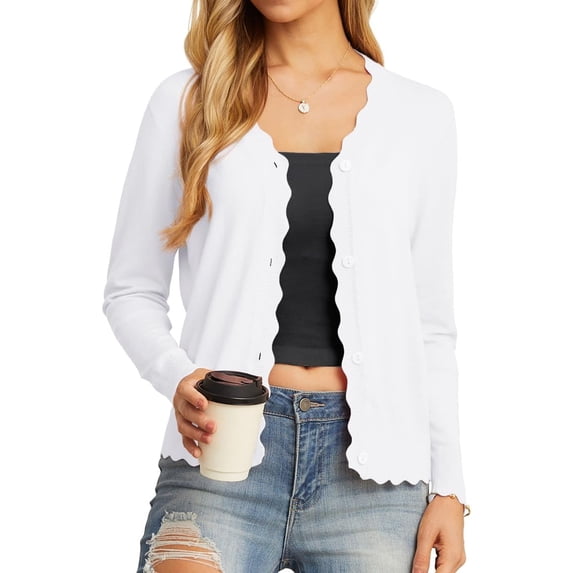 EASYBRA Women V Neck Button Down Cardigan Long Sleeve Ribbed Knit Slim Fit Sweater