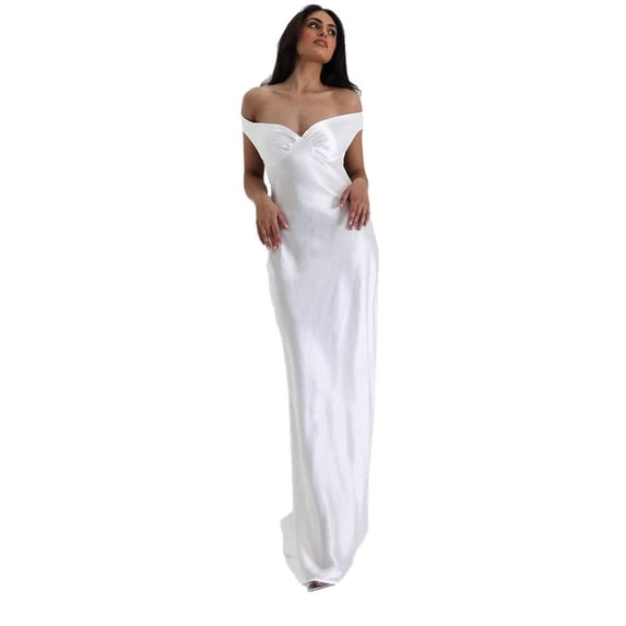 EASYBRAUS Satin Strapless Mermaid Evening Dress Women Long Formal Party Gown
