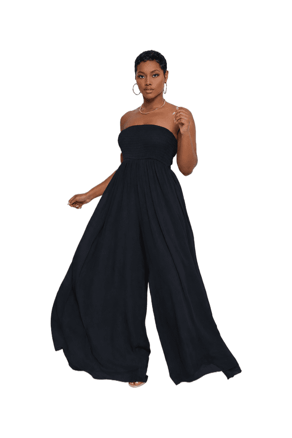 Wide Leg Jumpsuit Women Chiffon Romper S-XXL Summer Casual Outfit
