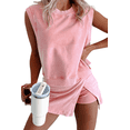 thumbnail image 1 of EASYBRAUS Women Cotton Sleeveless Top and Mini Skirt Set Summer 2026 Solid Casual Outfit S-XL, 1 of 7