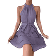 thumbnail image 1 of EASYBRAUS Women Halter Lace Tiered Summer Dress Sleeveless Elegant Party Dress, 1 of 5