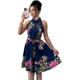 thumbnail image 1 of EASYBRAUS Women Halter Neck Summer Floral Dress Sleeveless Pleated Vacation Dress, 1 of 4