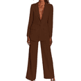 thumbnail image 1 of EASYBRAUS Women Professional Pants Suit Set Spring Summer 2025 Elegant Long Sleeve Office Outfit S-5XL, 1 of 5