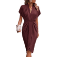 thumbnail image 1 of EASYBRAUS Women V Neck Sleeveless A Line Midi Dress Solid Color Spring Summer 2024 Elegant Casual S-XL, 1 of 5