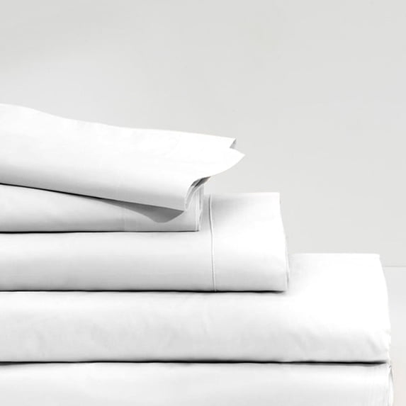 EASYCOT 1200TC Ulta Soft Egyptian Cotton White Solid Bed Sheet Set 21" Deep Pocket,Wrinkle Resistant & Fade Resistant, Luxury Sheet Set -RV Short King