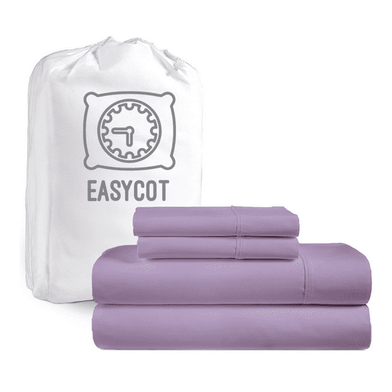 EASYCOT 600 Thread Count Ultra Soft Egyptian Cotton 4 Piece Bed Sheet Set - 10" Inches Deep Pocket ,Wrinkle Resistant & Fade Resistant, Luxury Sheet Set - levender, Full