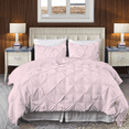 thumbnail image 1 of EASYCOT 800 TC Soft 100% Egyptian Cotton 3 Pieces Pinch Pleated Duvet Cover Set Pink , Super King (98x108), 1 of 6