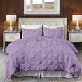 thumbnail image 1 of EASYCOT 800 TC Soft 100% Egyptian Cotton 3 Pieces Pinch Pleated Duvet Cover Set levender , Full/Queen (90x90), 1 of 6