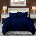 thumbnail image 1 of EASYCOT 800 TC Soft 100% Egyptian Cotton 5 Pieces Pinch Pleated Duvet Cover Set Navy Blue , King/Cal King (94x104), 1 of 6