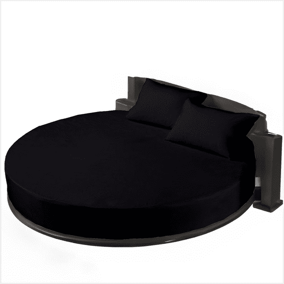 EASYCOT 800TC Egyptian Cotton Round Bed Sheet Set 12" Deep Pocket Black, 80" Diameter