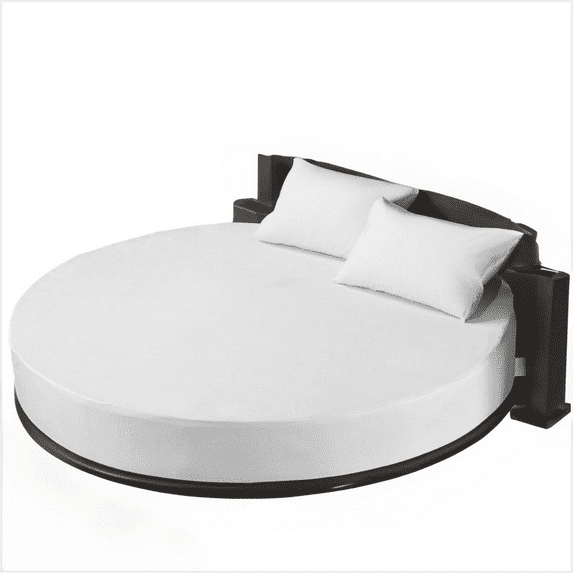 EASYCOT 800TC Egyptian Cotton Round Bed Sheet Set 12" Deep Pocket White, 76" Diameter