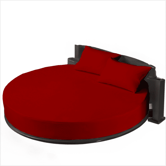 EASYCOT 800TC Egyptian Cotton Round Bed Sheet Set 15" Deep Pocket Red, 80" Diameter