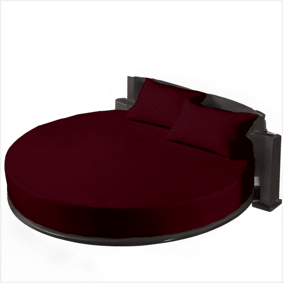 EASYCOT 800TC Egyptian Cotton Round Bed Sheet Set 15" Deep Pocket Wine, 76" Diameter