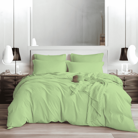 EASYCOT 800TC Soft Egyptian Cotton Duvet Cover Set 3 Pieces Breathable Bedding Set with Zipper Closure Long Staple - Comforter Cover - Sage , Twin/Twin XL (68x90)