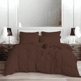 thumbnail image 1 of EASYCOT 800TC Soft Egyptian Cotton Duvet Cover Set3 Pieces Breathable Bedding Set with Zipper Closure Long Staple - Comforter Cover - Chocolate , Oversized King (120x98), 1 of 6