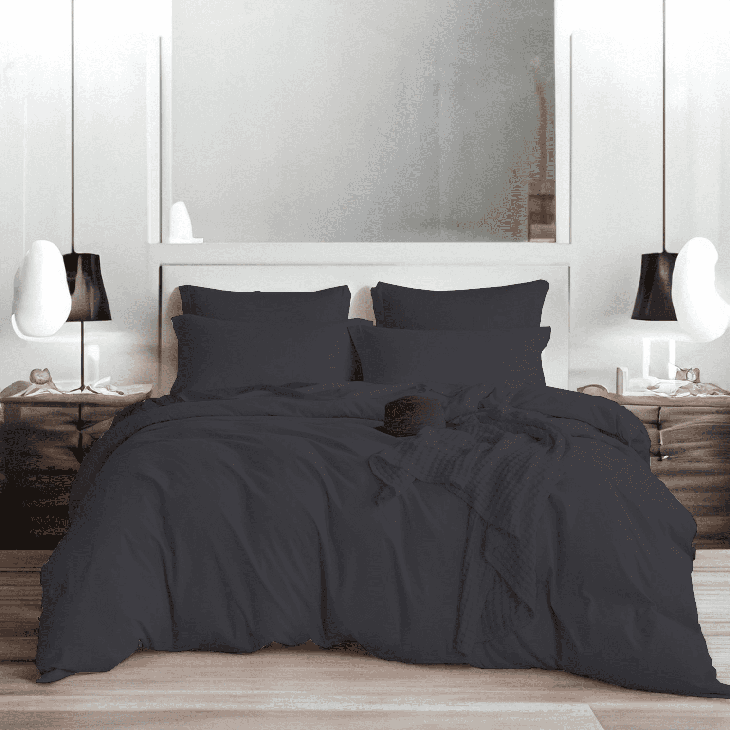 Popxstar  800TC Lyocell Cotton Soft Silky Luxury Bedding Set Leopard Print Wide Edge Duvet Cover Flat/Fitted Bed Sheet Pillowcases 4Pcs main image 1