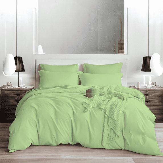 EASYCOT 1000TC Soft Egyptian Cotton Duvet Cover 3 Pieces Breathable Bedding Set with Zipper Closure Long Staple - Comforter Cover - Sage , Twin/Twin XL (68x90)