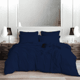 thumbnail image 1 of EASYCOT 800TC Soft Egyptian Cotton Duvet Cover1 Pieces Breathable Bedding Set with Zipper Closure Long Staple - Comforter Cover - Navy Blue , Full/Queen (90x90), 1 of 6
