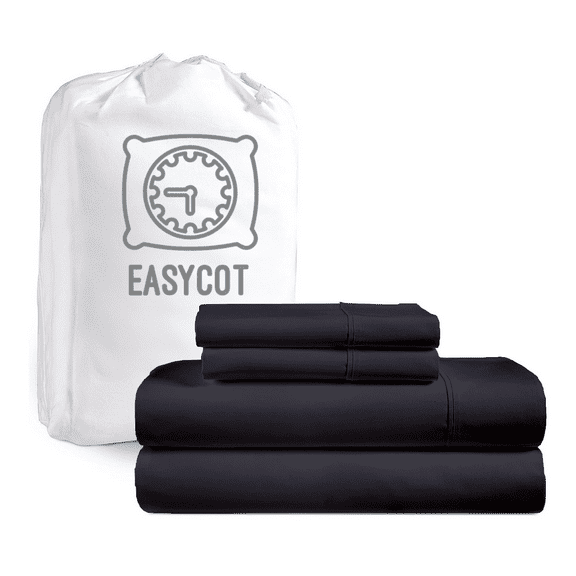EASYCOT Queen Sheet Set 800 Thread Count Egyptian Cotton 4-Piece Deep Pocket 15" Soft & Breathable - Dark Gray