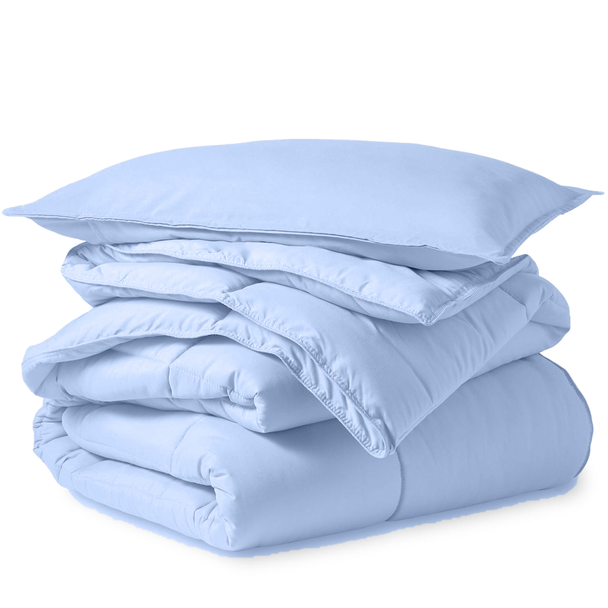 EASYCOT Luxurious Feather Down Alternative Comforter, Hotel Collection Duvet Insert Comforter for All Season,100% Soft Egyptian Cotton Shell with Corner Tabs 400 GSM Blue , Twin