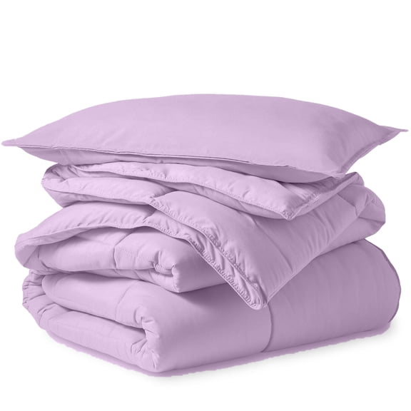 EASYCOT Luxurious Feather Down Alternative Comforter, Hotel Collection Duvet Insert Comforter for All Season,100% Soft Egyptian Cotton Shell with Corner Tabs 400 GSM Lavender , King
