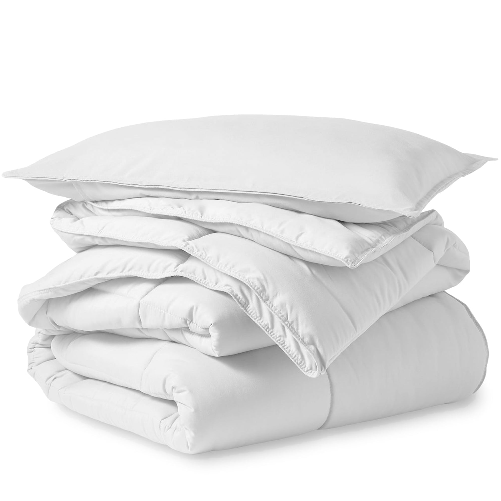 EASYCOT Luxurious Feather Down Alternative Comforter, Hotel Collection Duvet Insert Comforter for All Season,100% Soft Egyptian Cotton Shell with Corner Tabs 400 GSM White , King