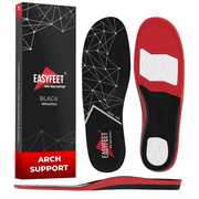EASYFEET Plantar Fasciitis Insoles High Arch Support Inserts Work Boot Insoles M (Men 9-10.5/Women 10-11.5)