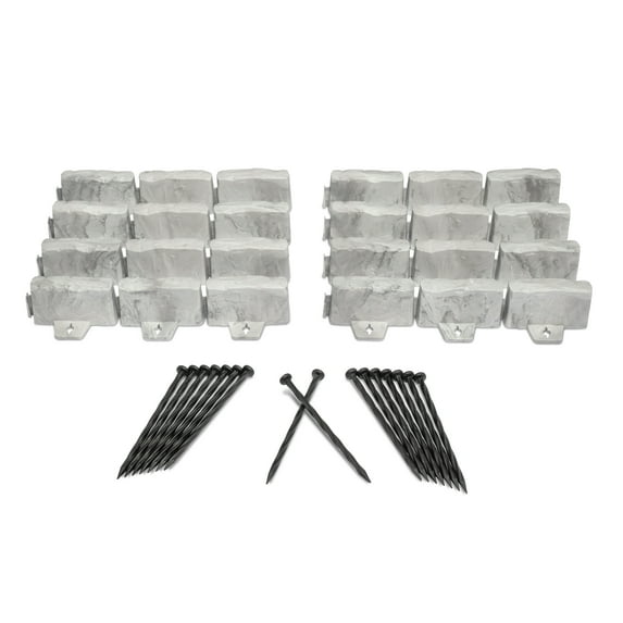 EASYFLEX DECORATIVE NO-DIG LANDSCAPE EDGING KIT - 10 FT., LIGHT GRAY FAUX STONE