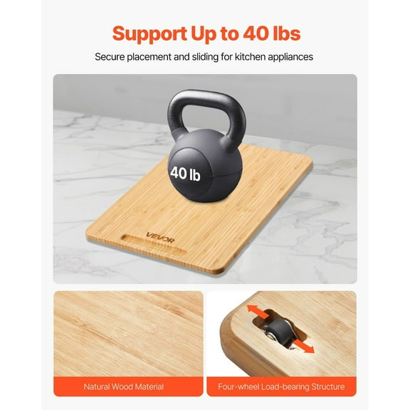 EASYGLIDE Appliance Sliding Tray, 14x9.5 Inch, Kitchen Countertop and Cabinet Organizer with Lip, Fits Large Appliances, Easy Clean