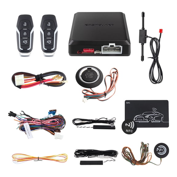 EASYGUARD EC002-FO2 Smart Key PKE car Alarm, Passive Entry, Push Start Button, auto Play, keyless Start,NFC keypad Entry DC12V