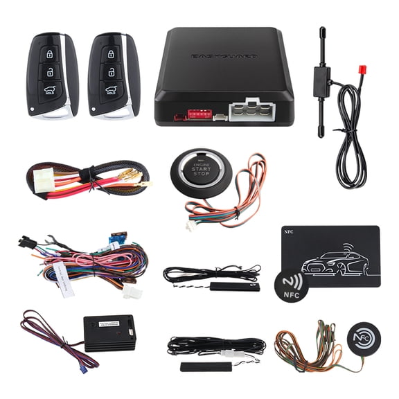EASYGUARD EC002-HY-NS Smart Key PKE keyless Entry Remote Engine Start Stop Engine Start Stop Button Touch Password keypad Shock Warning