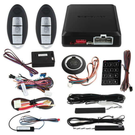 EASYGUARD EC002-NI-NS FSK Technology Rolling Code Smart Key pke car Security Alarm System with Passive keyless Entry auto Start Stop keyless go & Touch Password Entry Backup