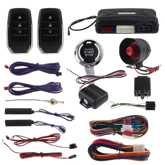 EASYGUARD EC009-T2 PKE Car Alarm System with Proximity Lock Unlock Remote Starter Push Button Start Vibration Alarm keyless Start Universal