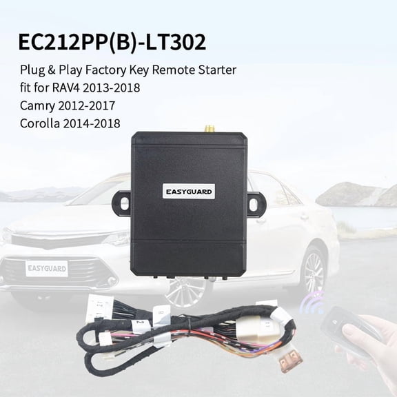 EASYGUARD Plug & Plug Remote Starter System fit for Toyota RAV4 13-18 Corolla 13-18 II Camry(Hybrid) 12-17 II Avalon 15-17 II Levin 14-18 II Prius 16-17 with OEM Push Start Button Automation LHD Car