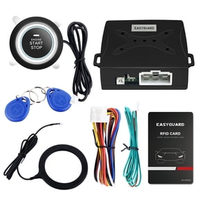 EASYGUARD Smart RFID Car Alarm System Push Engine Start Button & Keyless Go System Fits for Most DC12V Cars