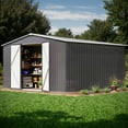thumbnail image 1 of EASYHAWK 10x14FT Metal Outdoor Storage Shed, Heavy-Duty Steel Garden Shed with Lockable Doors for Backyard, Patio, Lawn, 1 of 6