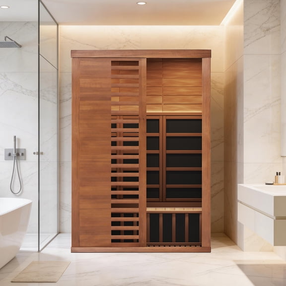 EASYHAWK 2-Person Infrared Sauna for Home with Side Glass Panel, 1500W Heater, WiFi & Bluetooth App Control