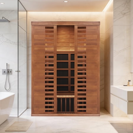 EASYHAWK 3-Person Infrared Sauna, Indoor Use, 1750W Infrared Heater, WiFi & Bluetooth App Control, Symmetric Glass Partition Design