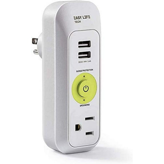 EASYLIFE TECH 0-1302, 15A 125V White USB Electrical Outlet