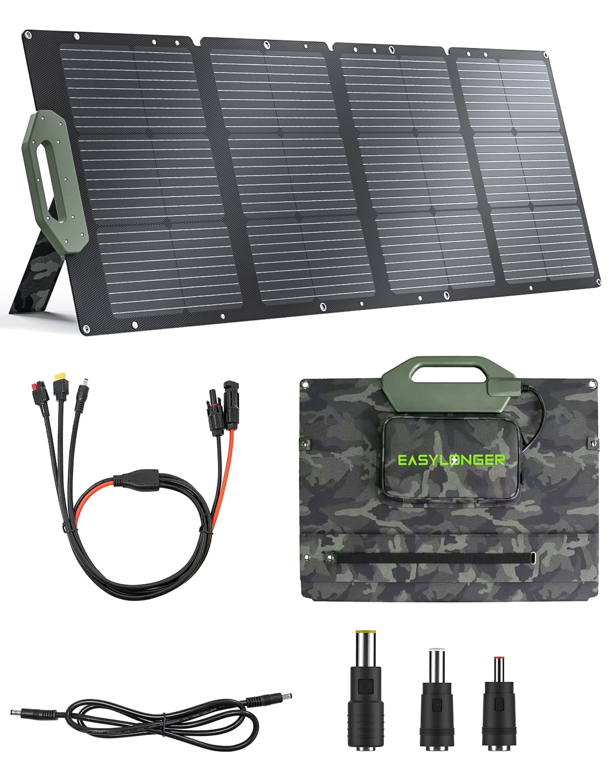 EASYLONGER 110W Foldable Solar Panel ESP110, Portable Solar Charger for ES960, ES720, ES400 AIR, Power Station, Camping, Fishing, Outdoor, RV and More
