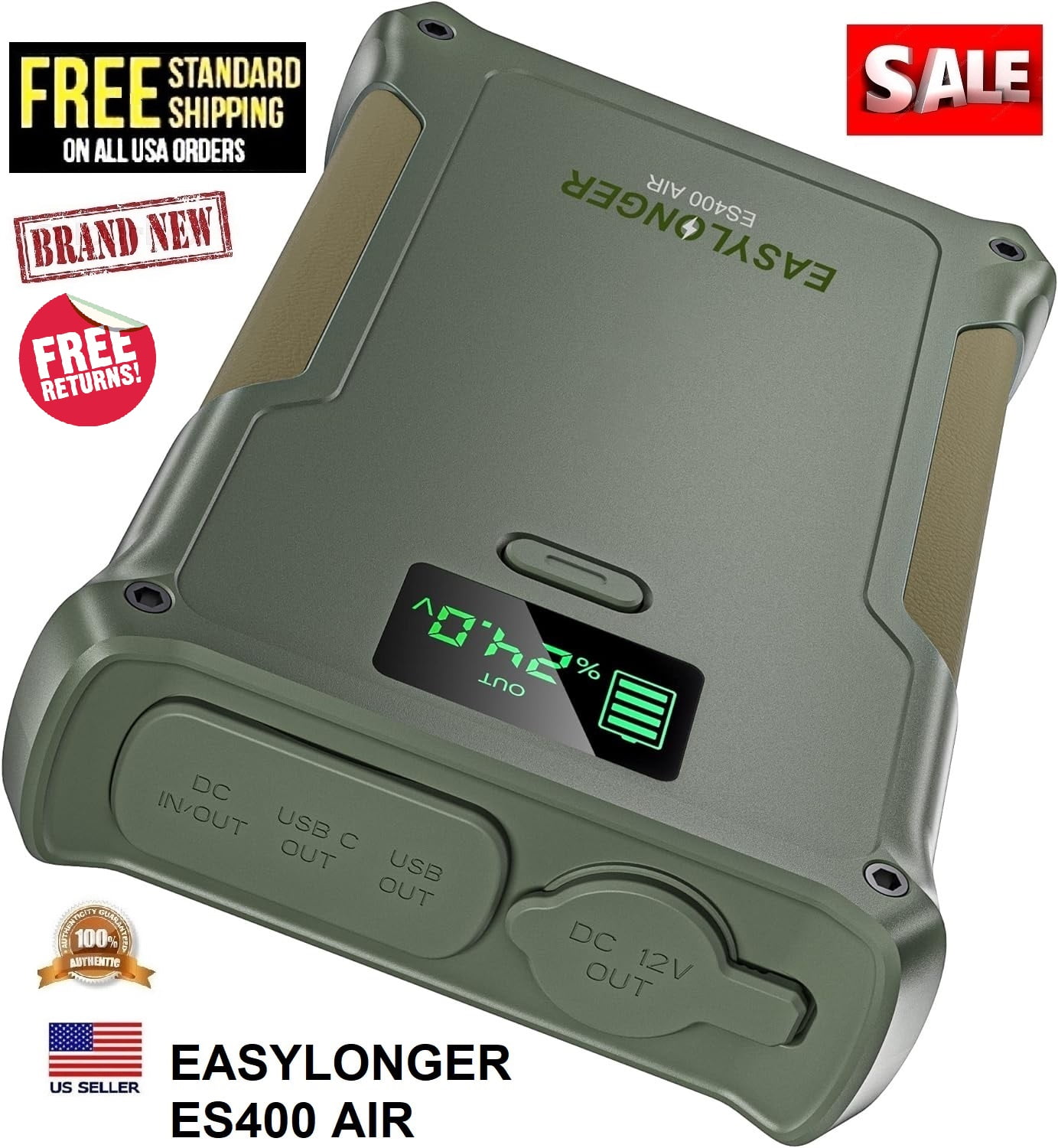 EASYLONGER CPAP Battery Backup ES400 AIR, 40000mAh Power Supply for