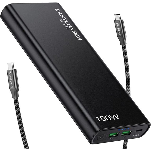 EASYLONGER Portable Laptop Charger 26800mAh, 100W Laptop Power Bank PD