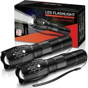 EASYMAXX LED Flashlight, 2Pack Zoomable Flashlights Portable Handheld Tactical Flashlights (Battery Not Included)